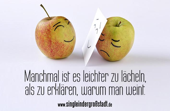 Spruch Manchmal ist es leichter zu lächeln