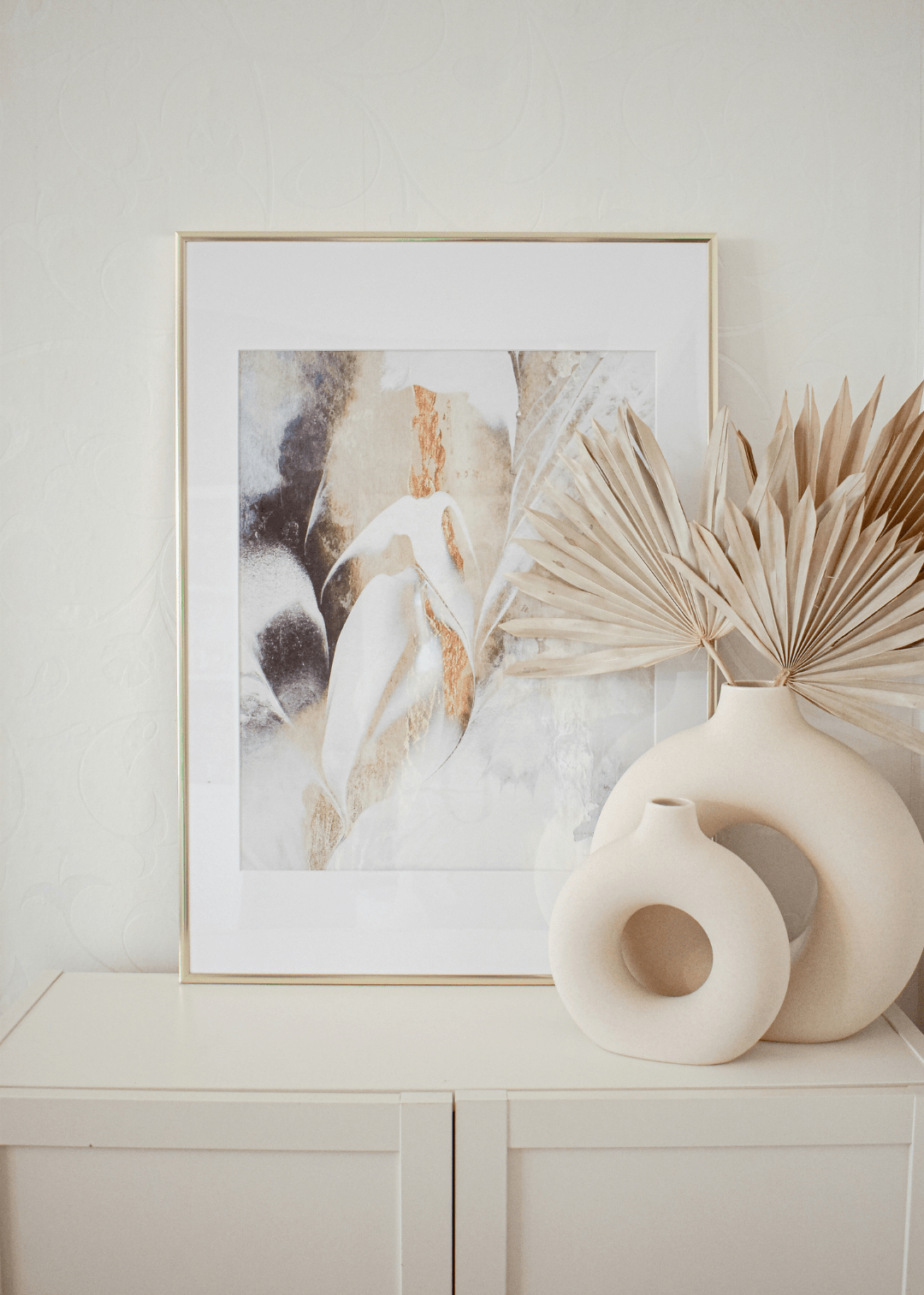 Poster Vase Palmenblatt